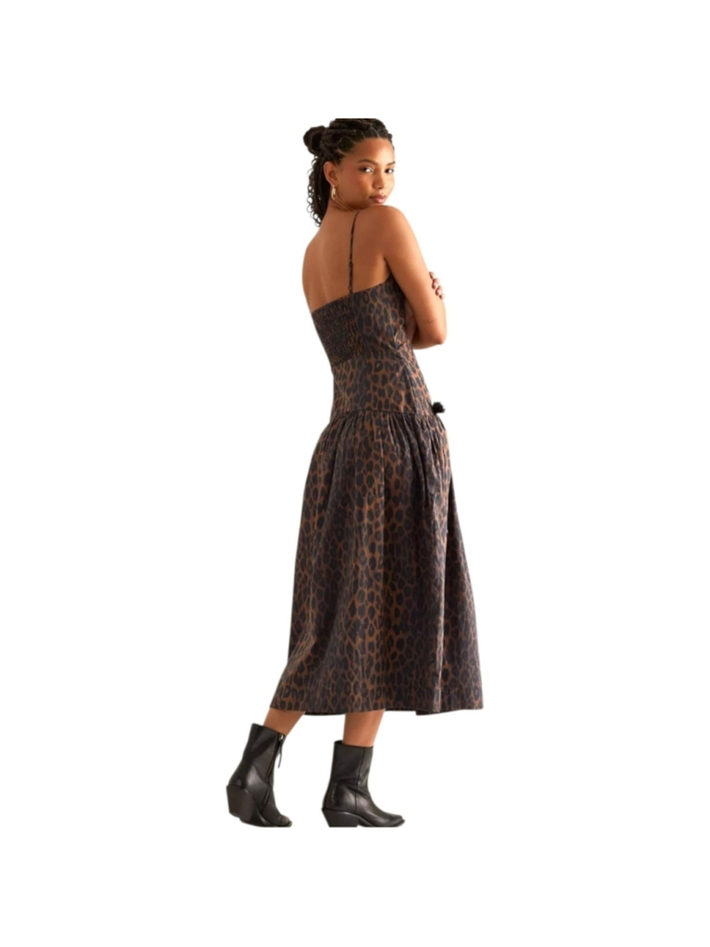 NWT $146 DAMSON MADDER Persephone Leopard Midi Dress UK 6 US 2 - Picture 2 of 7